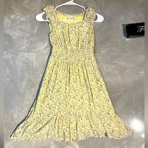 Yellow Floral Dress for Girls